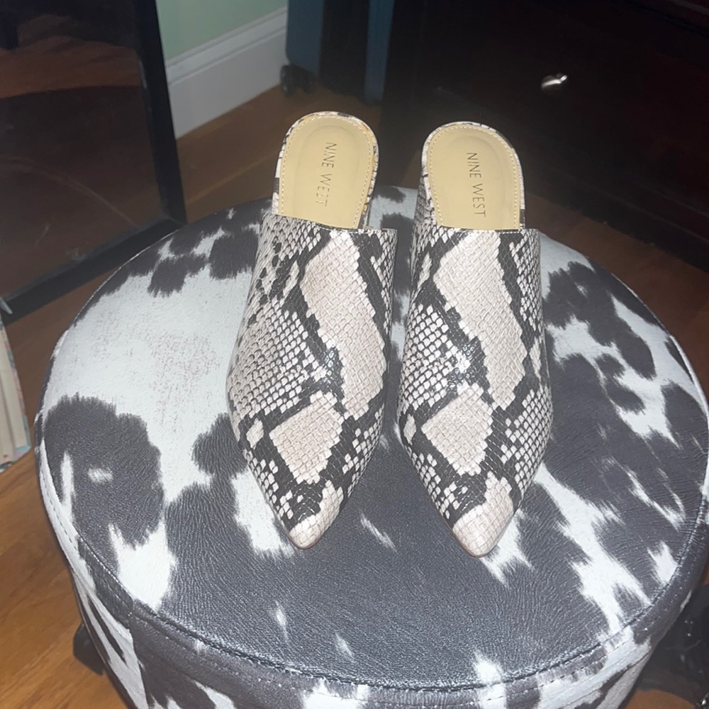 *LAST CALL* Nine West Faux Snake Slip On Block Heel
